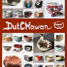 Poster tentoonstelling Dutchawan, theekommen van 30 keamisten. Georganiseerd door Tineke van Gils